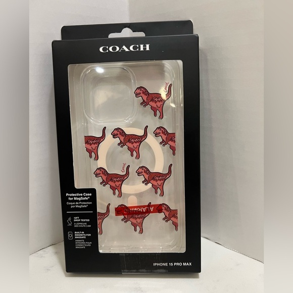 Coach Red Dinosaur Pattern Phone Case - Picture 4 of 10